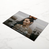 Boho Under the Sea写真カーリー日付を保存 箔招待状 (回転した状態)