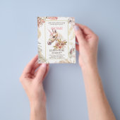 BOHO UNICORNベビーシャワー招待状水彩 チラシ (手)