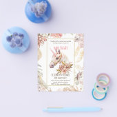 BOHO UNICORNベビーシャワー招待状水彩 チラシ (シングル)