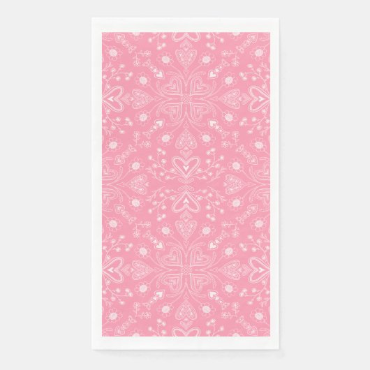 Boho Valentine Garden Paper Guest Towels (正面)