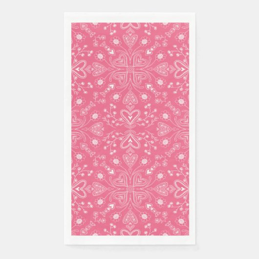 Boho Valentine Garden Paper Guest Towels (正面)
