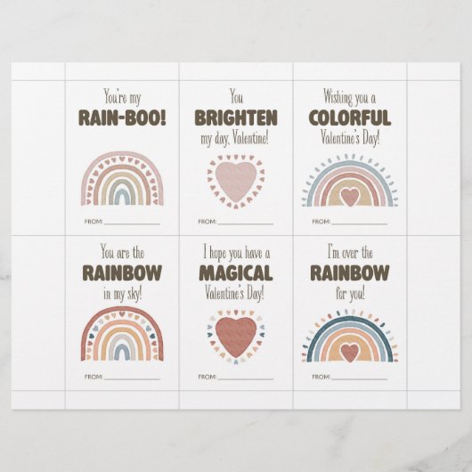 Boho Valentine’s Day Cards for Kids Classroom  レターヘッド (正面)