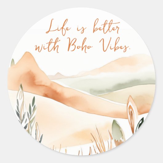 Boho Vibesで生活が良い – Boho ラウンドシール (正面)