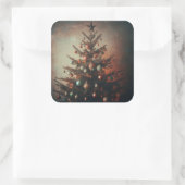 Boho Vibesとのモダンクリスマスツリー スクエアシール (バッグ)