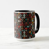 Boho Vibes Mug:レトロモダンサークル マグカップ (正面右)