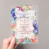 Boho Vibrant  Flowers Flat Invitation Frame アクリル招待状 (インサイチュ (ポータブル))