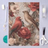 Boho Vintage Birds & Florals 薄葉紙 (クラフト)