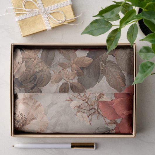 Boho Vintage Birds & Florals 薄葉紙 (ギフト)