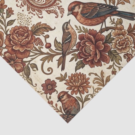 Boho Vintage Birds & Florals 薄葉紙 (詳細)