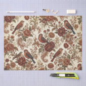 Boho Vintage Birds & Florals 薄葉紙 (クラフト)