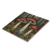Boho vintage mushrooms woodland forest タイル (側面)
