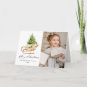 Boho Waterカラークリスマスススススそり2写真 シーズンカード (正面)