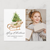 Boho Waterカラークリスマスススススそり2写真 シーズンポストカード (正面)