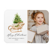 Boho Waterカラークリスマススススススソリ写真 マグネット (横)