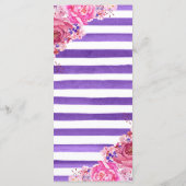 Boho Waterカラーピンクローズ結婚ズメニュー メニュー (裏面)