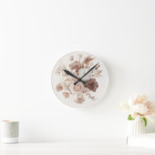 Boho Waterカラーフローラウォッチエレガント- & Timeless ラウンド壁時計 (ホーム)