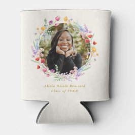 Boho Waterカラーフローラ写真卒業のお願い 缶クーラー