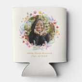 Boho Waterカラーフローラ写真卒業のお願い 缶クーラー (裏面)