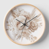Boho Waterカラーフローラ時計エレガント- & Timeless 壁時計 (正面)