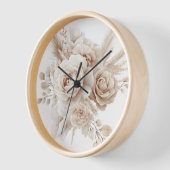 Boho Waterカラーフローラ時計エレガント- & Timeless 壁時計 (傾斜)