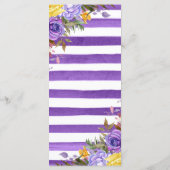 Boho Waterカラー春の花結婚のメニュー メニュー (裏面)