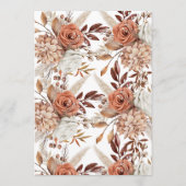 Boho Water Colorパンパ結婚スのメニューカード メニュー (裏面)