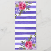 Boho Water Color夏の花結婚のメニュー メニュー (裏面)