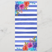 Boho Water Color夏の花結婚のメニュー メニュー (裏面)