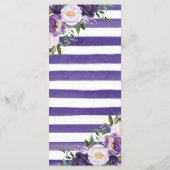 Boho Water Color夏の花結婚のメニュー メニュー (裏面)