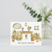 Boho Water Color新しい住所の引越し案内 案内ポストカード (スタンド正面)