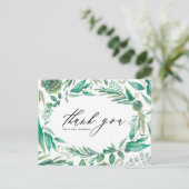 Boho Water Color緑と多肉植物ありがとう ポストカード (スタンド正面)