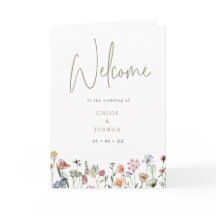 Boho Water Color野生の花結婚の折り畳み