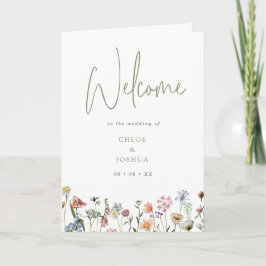 Boho Water Color野生の花結婚の折り畳み プログラム