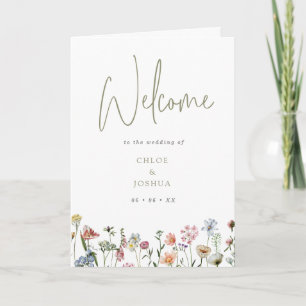 Boho Water Color野生の花結婚の折り畳み プログラム