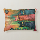 Boho Water Color Cats 自然 - Feline Art アクセントクッション (正面)
