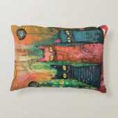 Boho Water Color Cats 自然 - Feline Art アクセントクッション (裏面)