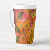 Boho Water Color Cats 自然 - Feline Art (2) カフェラテマグ (左アングル)