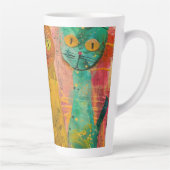 Boho Water Color Cats 自然 - Feline Art (2) カフェラテマグ (右)