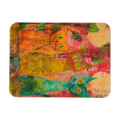 Boho Water Color Cats 自然 - Feline Art (2) マグネット (横)