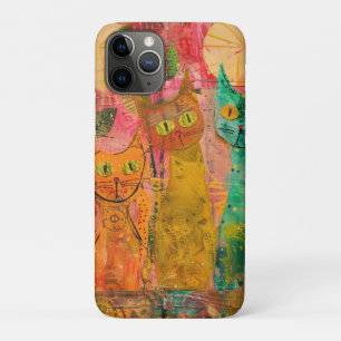 Boho Water Color Cats 自然 - Feline Art (2) iPhone 11 Proケース