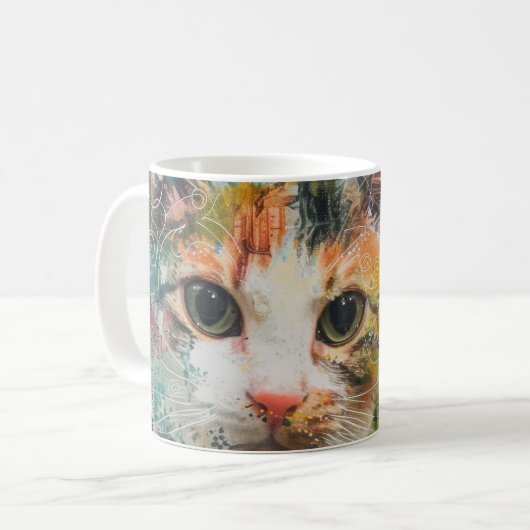 Boho Water Color Cats 自然 - Feline Art (3) コーヒーマグカップ (正面左)
