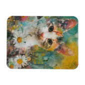 Boho Water Color Cats 自然 - Feline Art (3) マグネット (横)