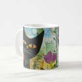 Boho Water Color Cats 自然 - Feline Art (4) コーヒーマグカップ (正面左)