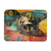 Boho Water Color Cats 自然 - Feline Art (6) マグネット (横)