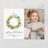 Boho Water color Greeneryリース2写真 シーズンポストカード (正面)