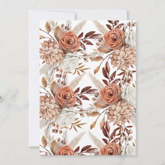 Boho Water Color Pampasの結婚発表カード 招待状 (裏面)