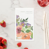 Boho Water Color Purple Orangeのフローラ結婚の名前 (インサイチュ)