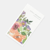 Boho Water Color Purple Orangeのフローラ結婚の名前 (コーナー)