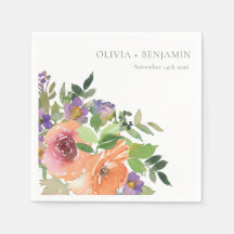 Boho Water Color Purple Orangeのフローラ結婚の名前