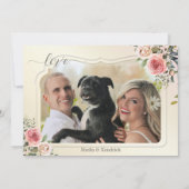 Boho Water color QRコード写真Save the Date Card セーブザデート (裏面)